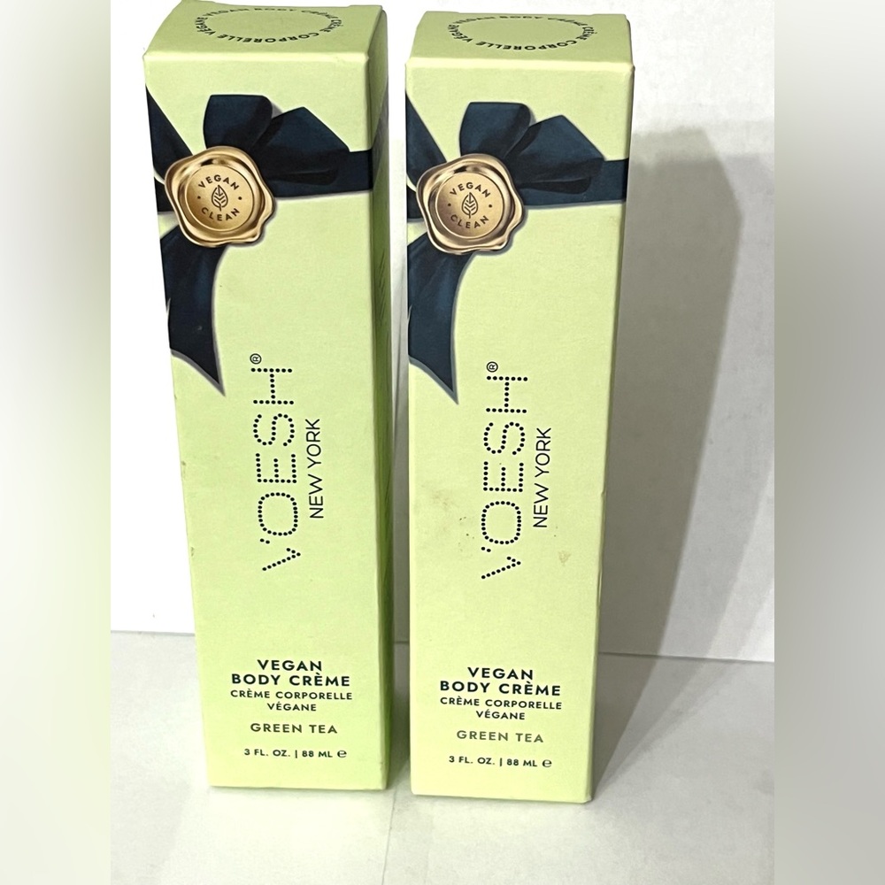 2 - VOESH Vegan Body Creme Organic Green Tea Lotion, 3 oz. each  NEW IN BOX